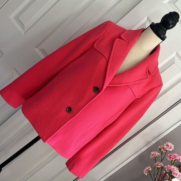 Talbots Albury Short Pea Coat Pink Size 8 - Picture 3 of 17